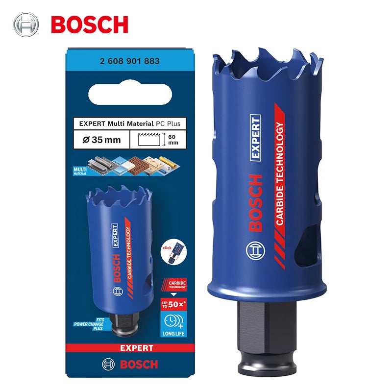 Bosch 1x Scie cloche Expert Professional pour matériaux durs, kit de démarrage pour bois et métal, diamètre 20mm-70mm