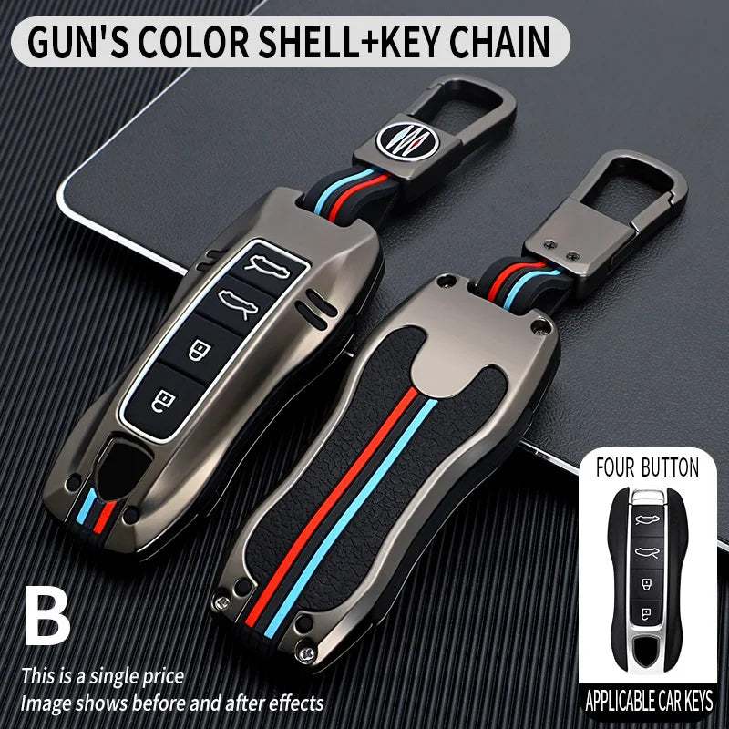 Zinc Alloy Car Smart Key Case Cover Shell Fob for Porsche New Cayenne Panamera 911 992 Taycan Car Protect Interior Accessories