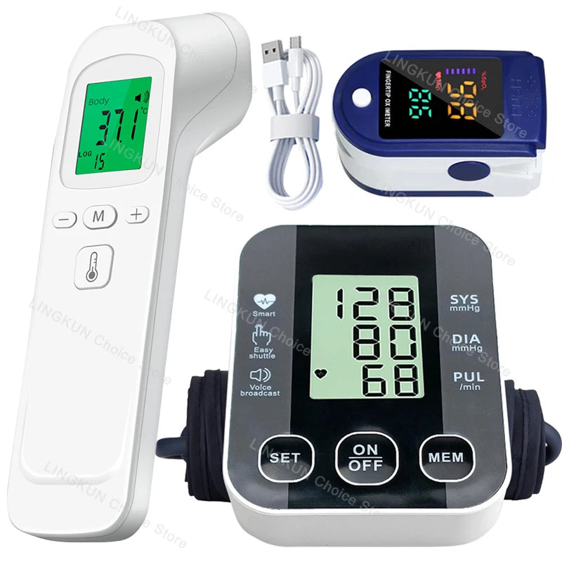 Tensiometer Heart Rate Pulse Meter BP Monitor Healthy Digital Arm Blood Pressure Meter Cuff Medical Automatic Pressure Tonometer