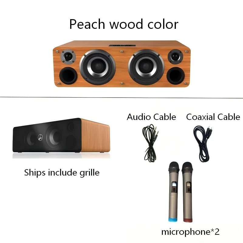 110W Home Desktop Bluetooth Amplifier All-in-One  HiFi Sound Quality Super Bass Wooden Subwoofer for Homes Theater & TV Soundbar