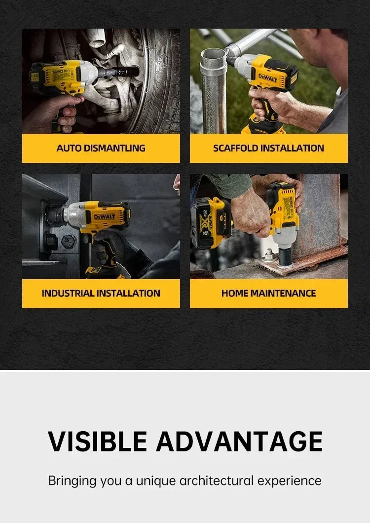 Dewalt DCF892 High Torque Brushless Impact Wrench Wireless Electric Tool 20V Battery Cordless Power for Home Improvement