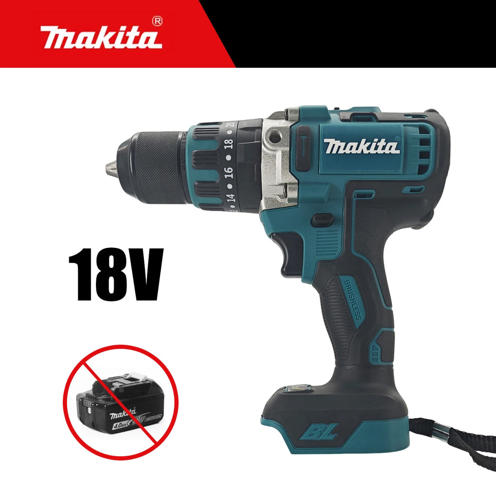 Makita 13mm Brushless Cordless Electric Drill And Screwdriver Kit Adjustable Speed Metal Chuck Power Tool No Battery Included