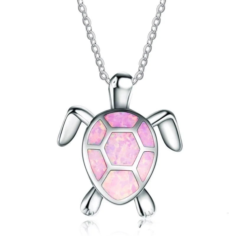 Bohemia Cute Frog Pendant Necklace For Women Inlay Blue Imitation Opal Necklace Wedding Party Jewelry Christmas Gifts for Her