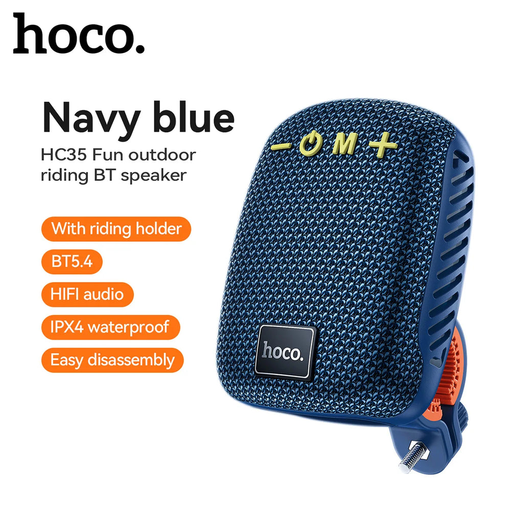HOCO HC35 Outdoor Riding Bluetooth 5.4 Speaker Wireless Mini Audio Music Player Supports Bluetooth Playback FM TF Card USB Flash