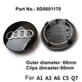 4pcs Audi Wheel Center Cap Hub Covers 60mm-135mm Car Styling Badge Auto Accessories Compatible with A3 A4 A5 A6 A7 S4 Q7 Q3