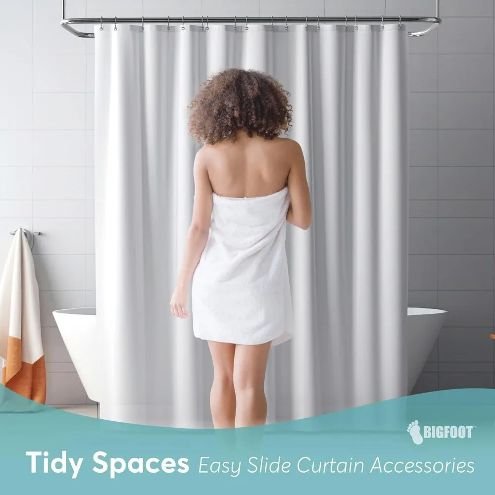 Crochets de rideau de douche doubles en acier inoxydable pour une glisse facile et un maintien sûr