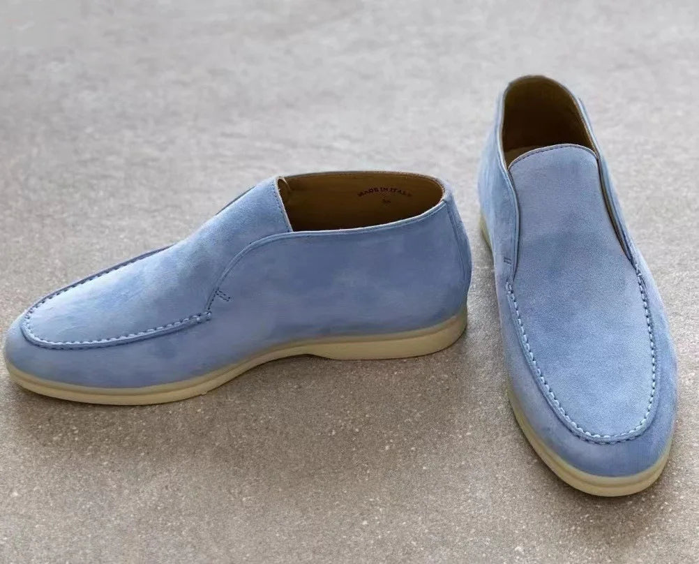 Large Size 44-47 High Top Loafers Shoes for Women, One Foot Retro Flat and Ankle Boots, Couple's Casual Shoes