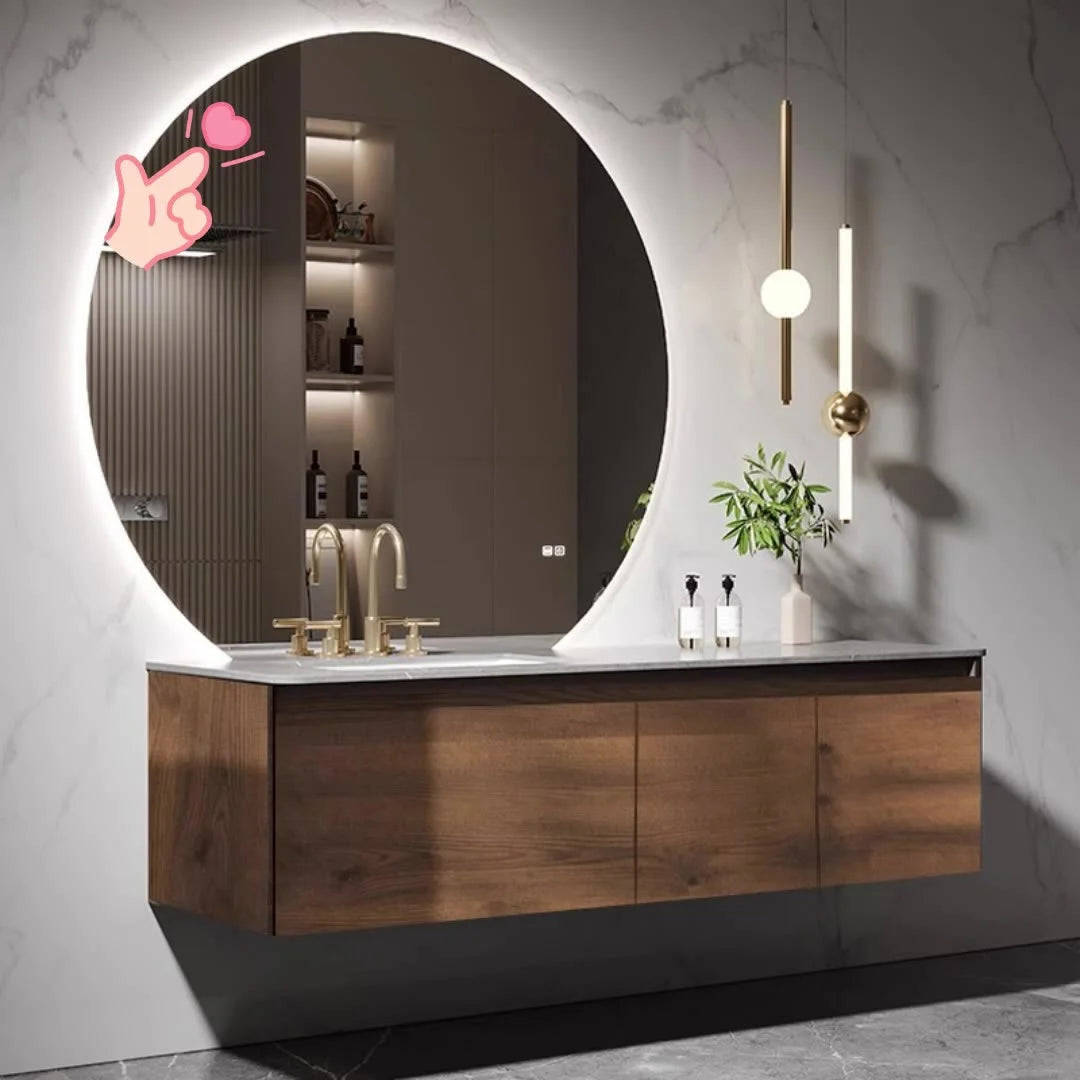 Customized Simple Design Wall Mount Bathroom Vanity Cabinets Bathroom Cabinet Vanity with Mirror and Basin