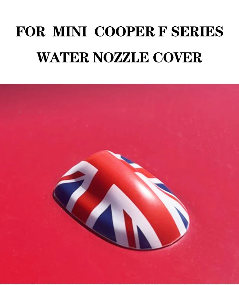 Car Wiper Water Spray Nozzle Covers Stickers Union Jack For Mini Cooper F54 F55 F56 F57 F60 Decorative Shell Car Accessories