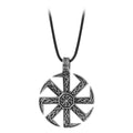 Men's Slavic Kolovrat Symbol Necklace Pagan Sun Wheel Talisman Amulet Link Chain Pendant Religious Jewelry for Men