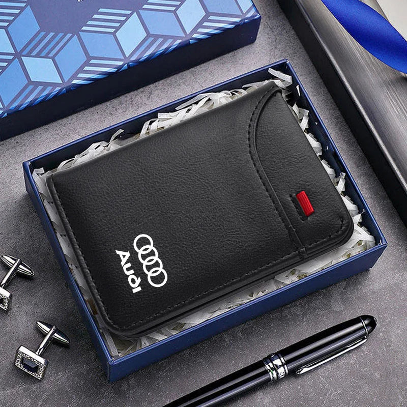 Car Driver License Purse Credit Card Holder Case Leather Wallet For Audi SLINE A3 A4 A6 RS3 RS7 RSQ8 S3 RS6 A5 Q8 A1 Q7 Q3 Q5 TT