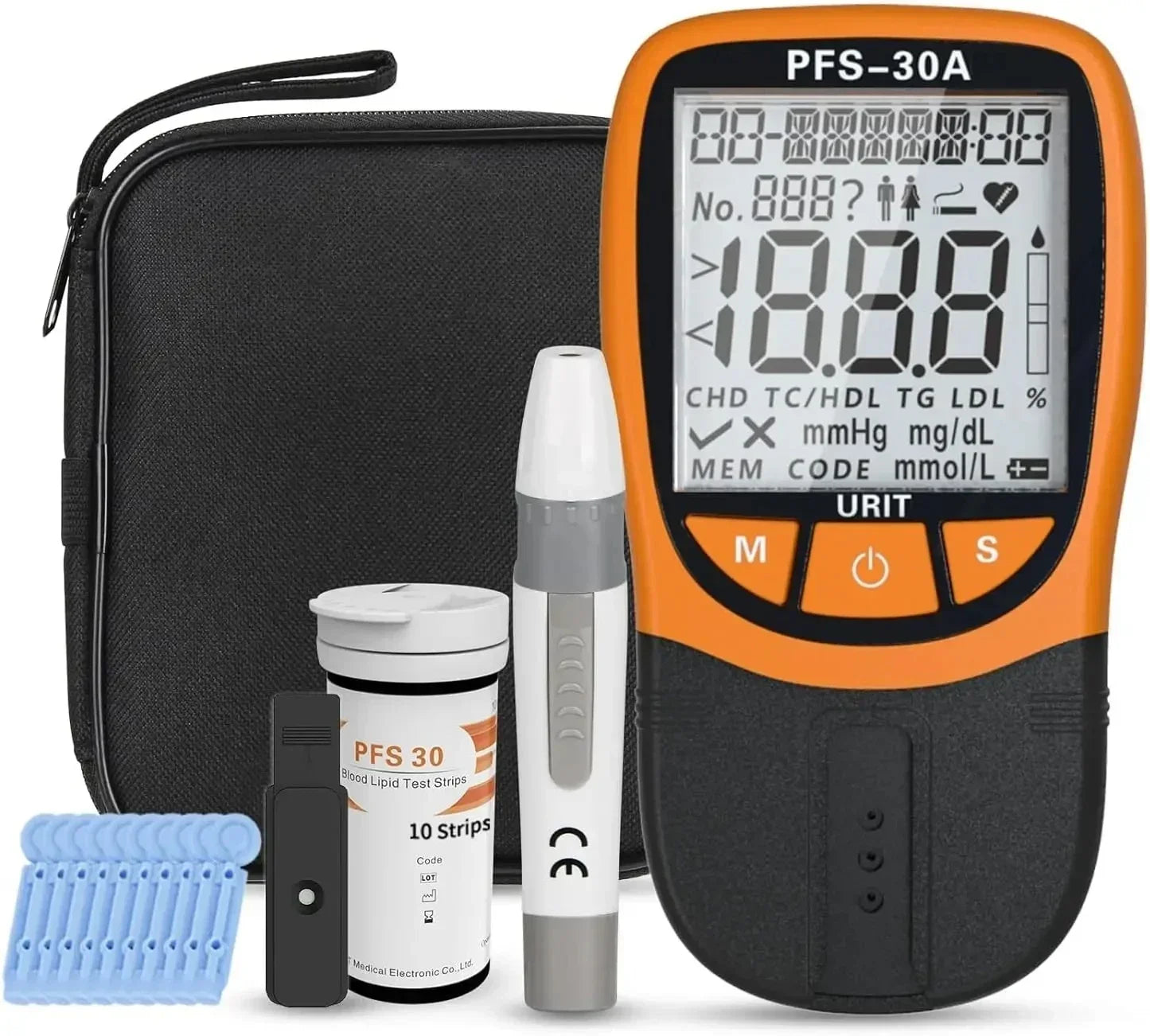 5 in1 TC/HDL/TG/LDL Blood Lipid Analyzer Monitoring Total Cholesterol Triglycerid Automatic Household Health Monitoring