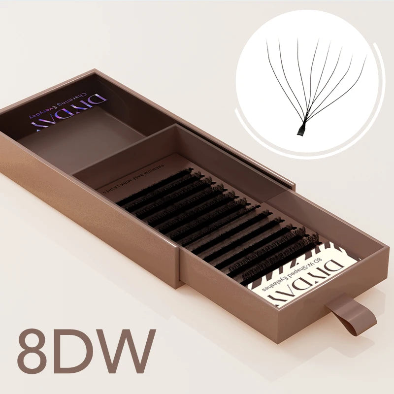 DIYDAY W Shape Eyelashes Extensions W Shaped Bloom 3d 4d 5d 6d 7d 8d Eye Lashes Natural Soft Premade Fan Lash Extensions