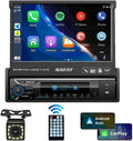 7" Flip Out Car Stereo with Carplay & Android Auto, Bluetooth, Backup Camera, FM Radio