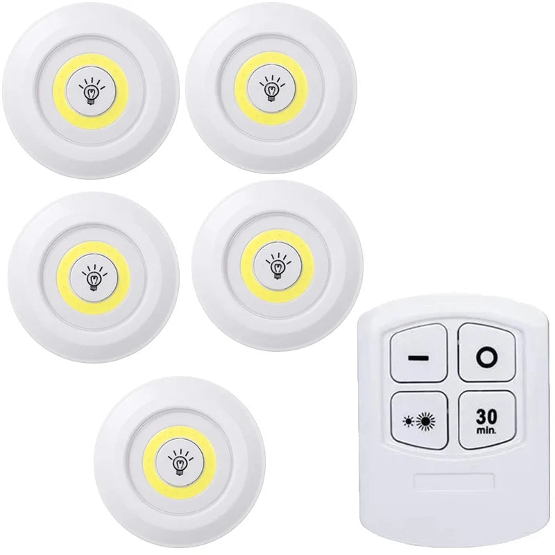 Éclairage LED Dimmable Sous Armoire avec Télécommande, Lumières LED Alimentées par Piles pour Placards, Armoires, Salle de Bain, Veilleuse