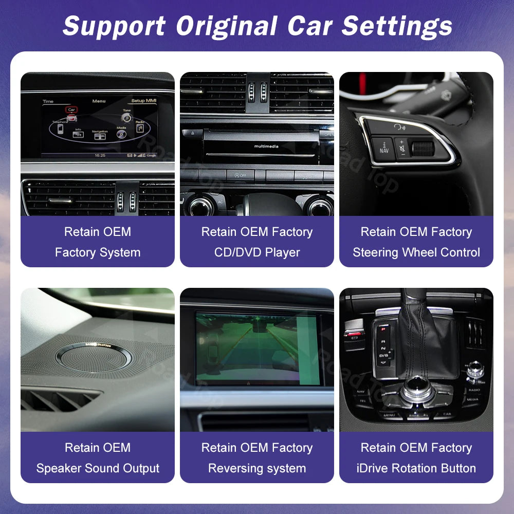 Linux 8.9/12.3inch Car Multimedia Touch Screen For Audi A5 2008-2016 with Wireless CarPlay Android Auto Airplay Function