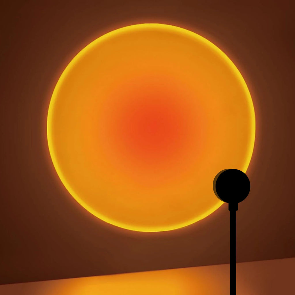 Sunset projection lamp, USB home decoration atmosphere lamp, multi-angle rotatable, suitable for home living room and bedroom