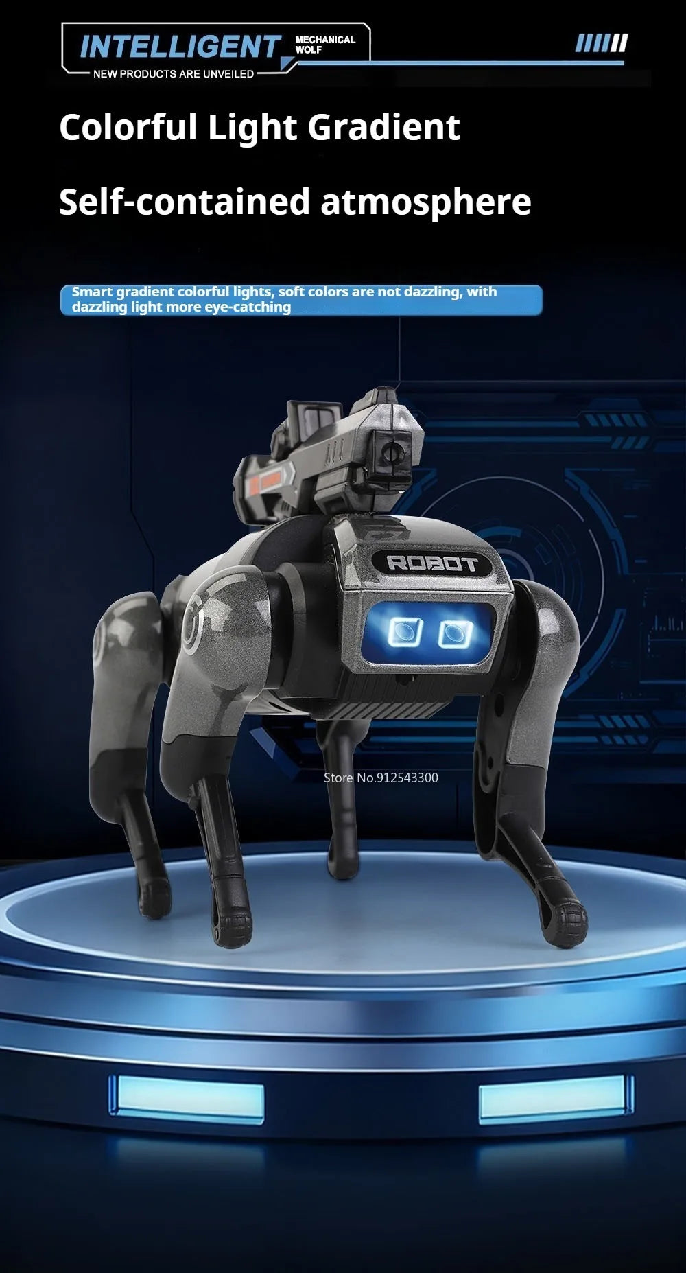 Alloy Mechanical Wolf Technology Machine Model Toy Intelligent Walking Sound Light Touch Sensing Robot Toys for Boys Presents