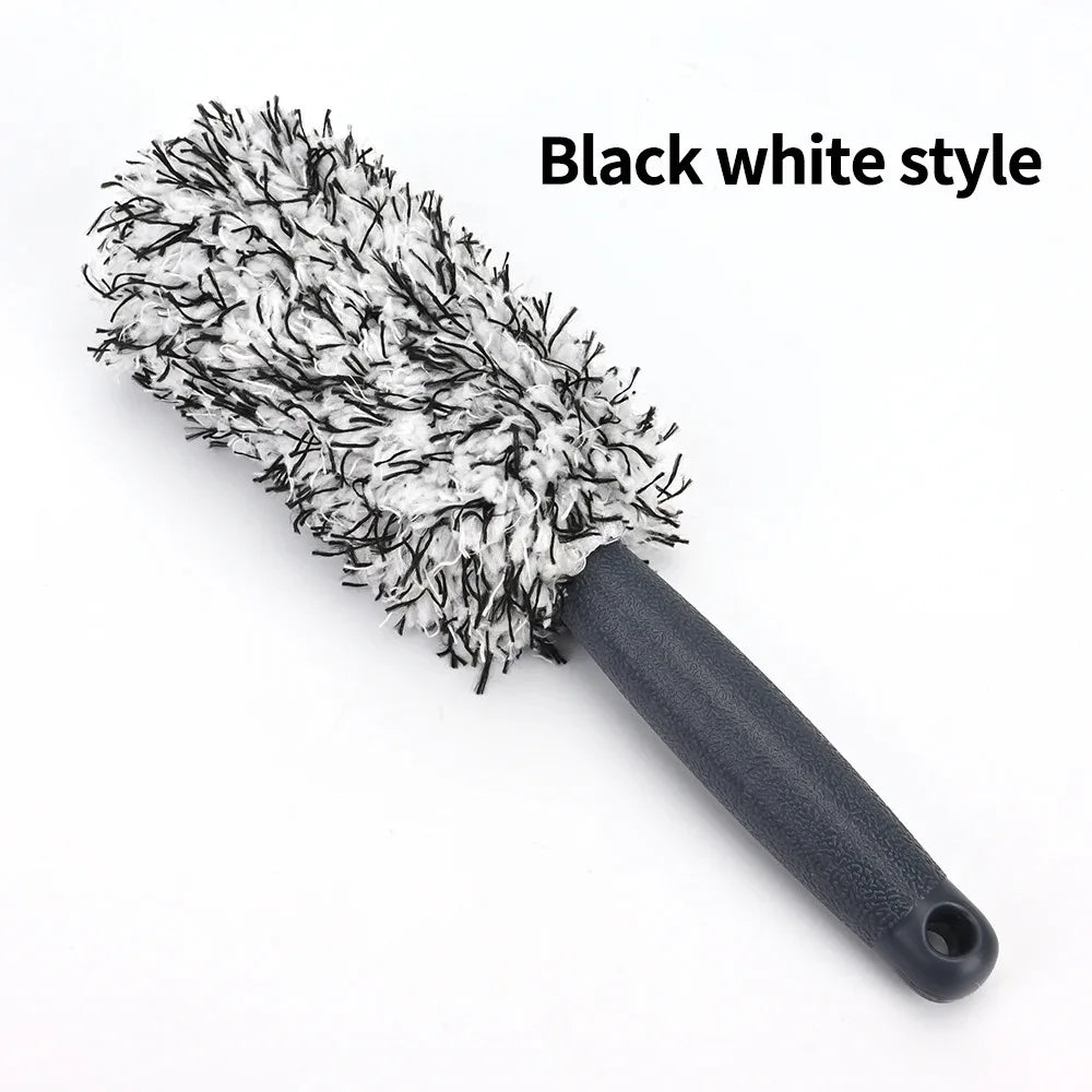 Car Wash Super Brush Plush Premium Wheels Brush Non-Slip Handle Easy To Cleaning Rims Spokes Wheel Barrel Car Detailing