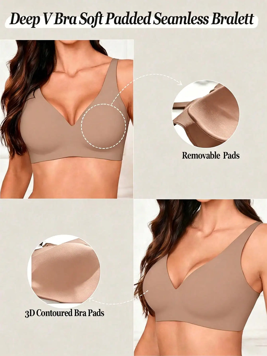 Women Seamless Push Up Bra No Show Brassiere Removable Pad Bralette NudeFit Bras Intimates Casual Comfortable