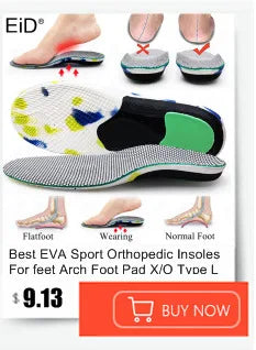 EiD New Arch Support 25mm Orthotic insole Black Leather orthotics Insoles for Flat Foot O/X Leg Corrected Shoe Sole insert pads