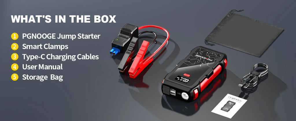26800mAh 6000A Car Jump Starter, Car Battery Booster for All Gas and Up to 10L Diesel Engines, 12V Auto Emergency Jumper Starter