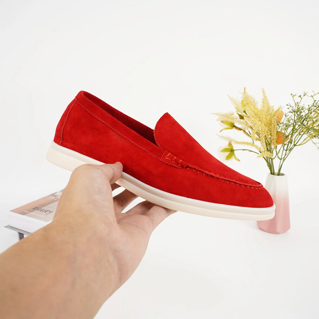 Spring and Autumn Hot Women's Le Fu Shoes Classic Round Head Shallow Mouth Genuine Leather Women's Shoes Retro Daily Shoes