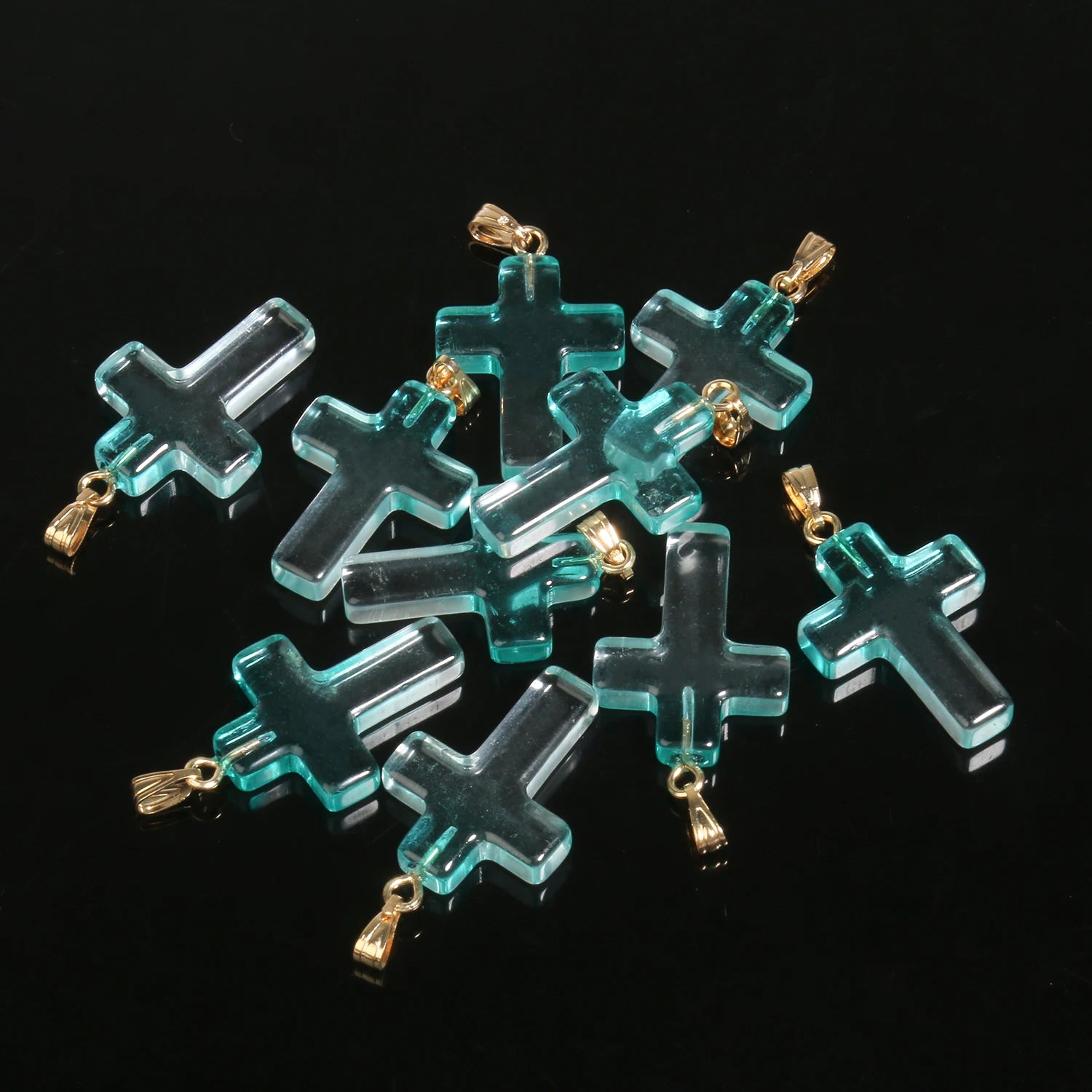 10pcs/lot 18x25mm Cross Lampwork Necklace Bracelet Czech Glass Charms Pendants for Jewelry Making Diy Bracelet Accessories