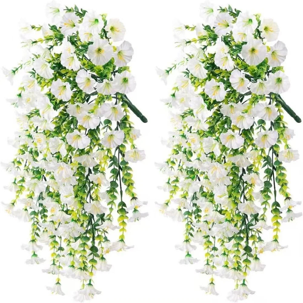 1/2pcs Artificial Morning Glory 75cm Hanging Fake Plant Fake Garland for Home Garden Wedding Outdoor Party Decor DIY Garden Arch