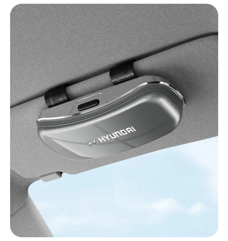 Car Visor Glasses Box Auto Sunglasses Storage Case For Hyundai I10 Venue Veloster Tucson Kona Elantra IX20 Genesis Azera Solaris