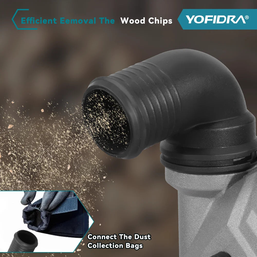 YOFIDRA Scie circulaire électrique sans balais 6 pouces, outil de coupe portatif pour bois et tuyaux en PVC avec profondeur de coupe de 55 mm, compatible batterie Makita