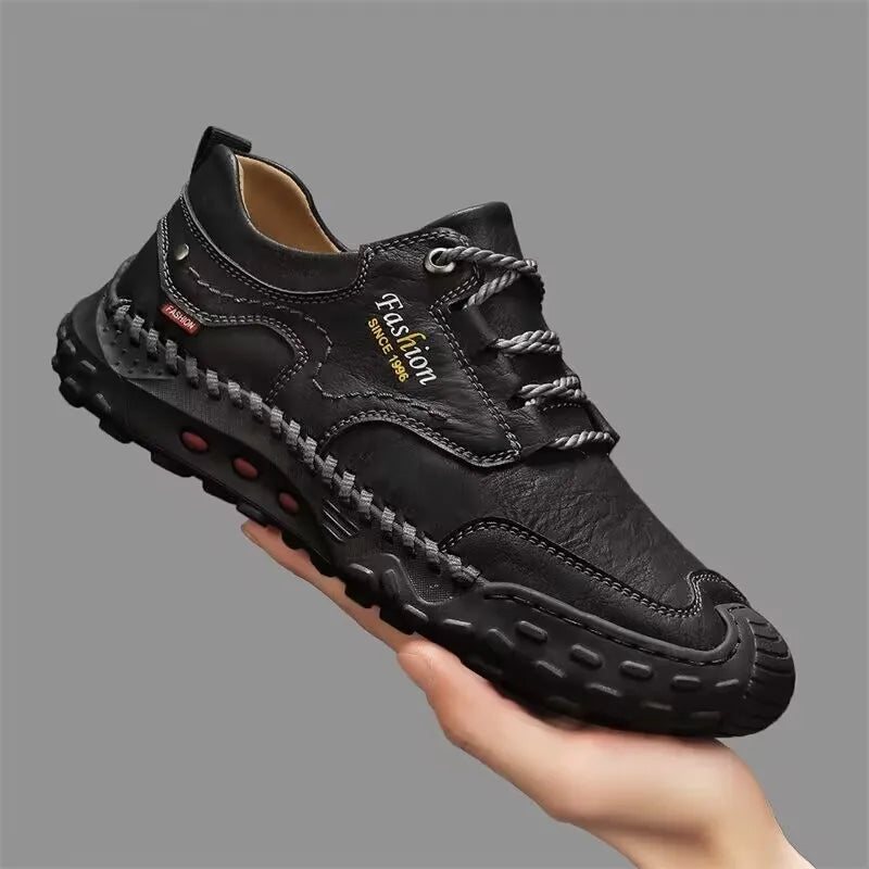 New Genuine Leather Mens Casual Shoes Fashion Lace Up Business Oxford Shoes for Men Outdoor Walking Sport Shoes Tennis Masculino