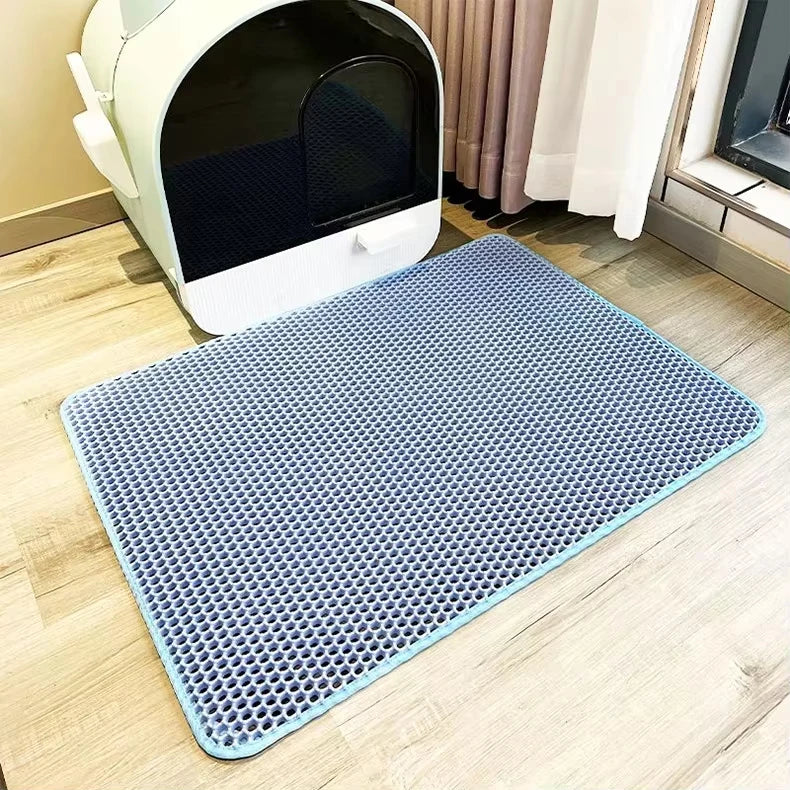 EVA Waterproof Pet Cat Litter Mat Double Layer Pet Litter Box Mat for Cat Non-slip Toilet Pad Washable Bed Mat Cat Accessories
