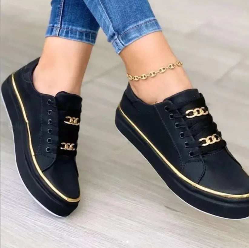 Board shoes women's large women's low-heeled lace-up small white shoes women's casual single shoes tide