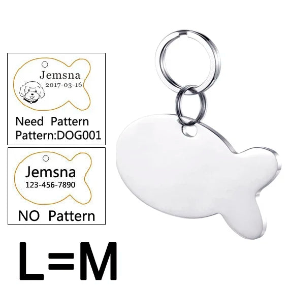 Dog ID Tag Free Engraving Name Tel Cat Collar Harness Pendant Clothes Accessories For Pet Custom Puppy Kitten Leash Pet Supplies
