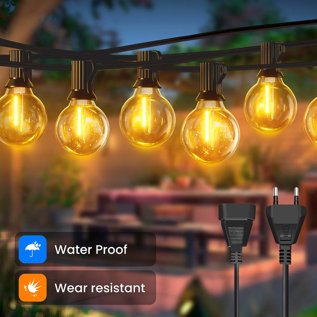 outerdoor G40 String light, 5M/30M/45M,  Christmas String Lights, LED Outdoor Patio Lights String with G40 bulbs