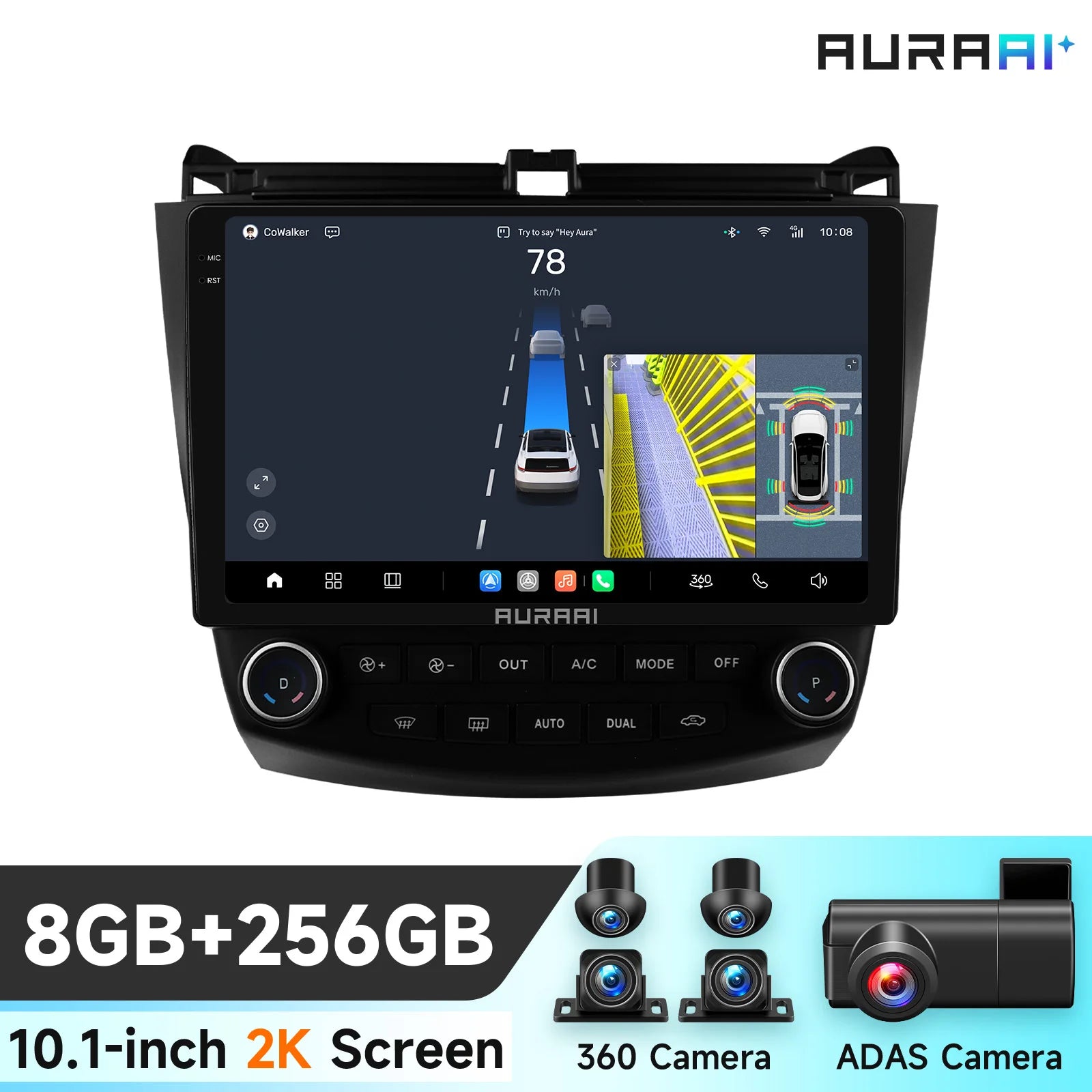 2DIN 9" Wireless Carplay Car Multimedia GPS Radio For Honda ACCORD 7 2003 2004 2005 2006 2007 Android Auto RDS DSP 4G WiFi 360