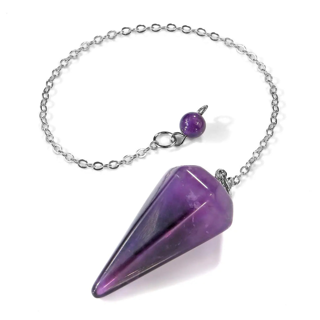 Amazonite Stone Natural Gem Stone Crystal Pendulum for Divination Answer Chakra Cone Amethysts Clear Pink Quartz Pendulos x226