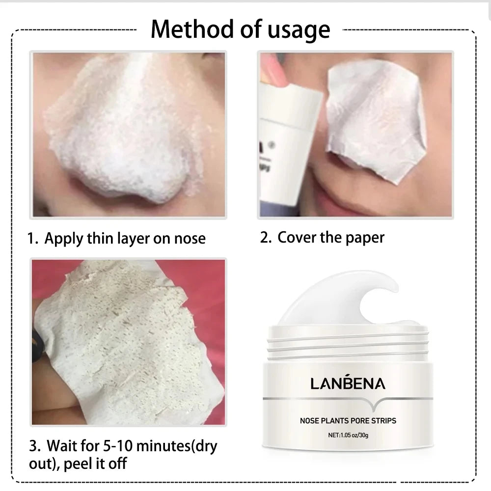 LANBENA Face Mask Blackhead Remover Skin Care Nose Mask Pore Strip Deep Cleaning Peeling Acne Treatment Facial Mask