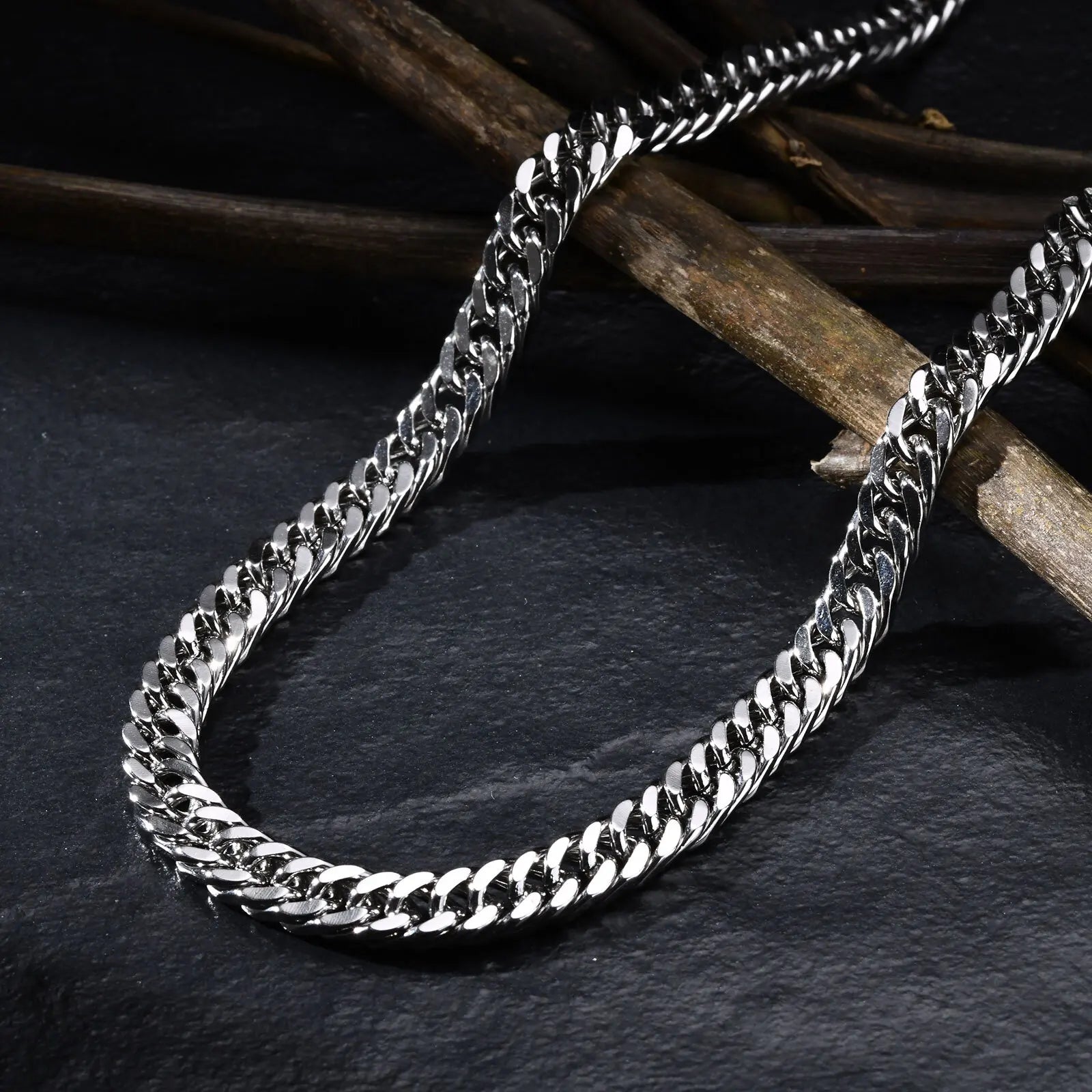 Punk  Chunky Cuban Chain Necklace for Men,Silver Gold Color Stainless Steel Miami Link Collar,Vintage Hip Hop Jewelry Gift