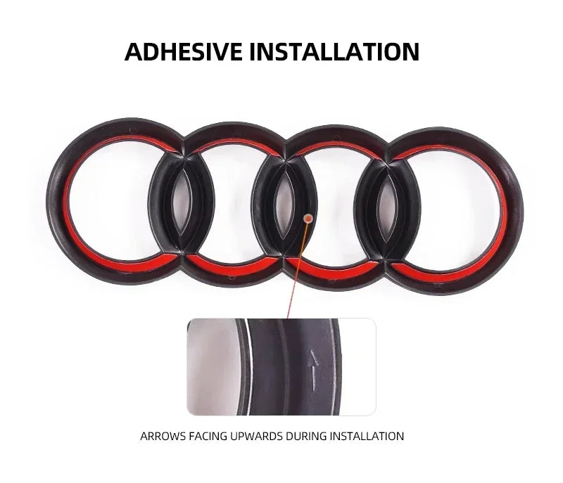 ABS Four Ring Car Logo Cover Front Grille Badge Rear Trunk Emblem Decal For Audi A3 A4 A5 A6 A7 A8 Q3 Q5 Q7 Q8 Car Accessories