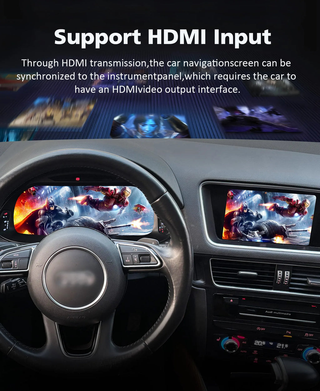 12.3 inch Digital Display Car Dashboard Cluster for Audi Q5 2009-2018 Android Auto Carplay Panel Speedometer Cockpit Gauges Dash