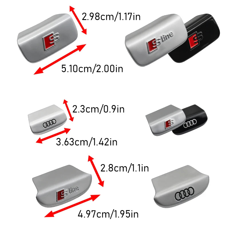 3D Metal Car Steering Wheel Emblem Sticker Interior Badge Accessories For Audi S Line A3 A4 A5 A6 A7 A8 S3 Q5 Q7 Q2 Q3 S3 S4 S8