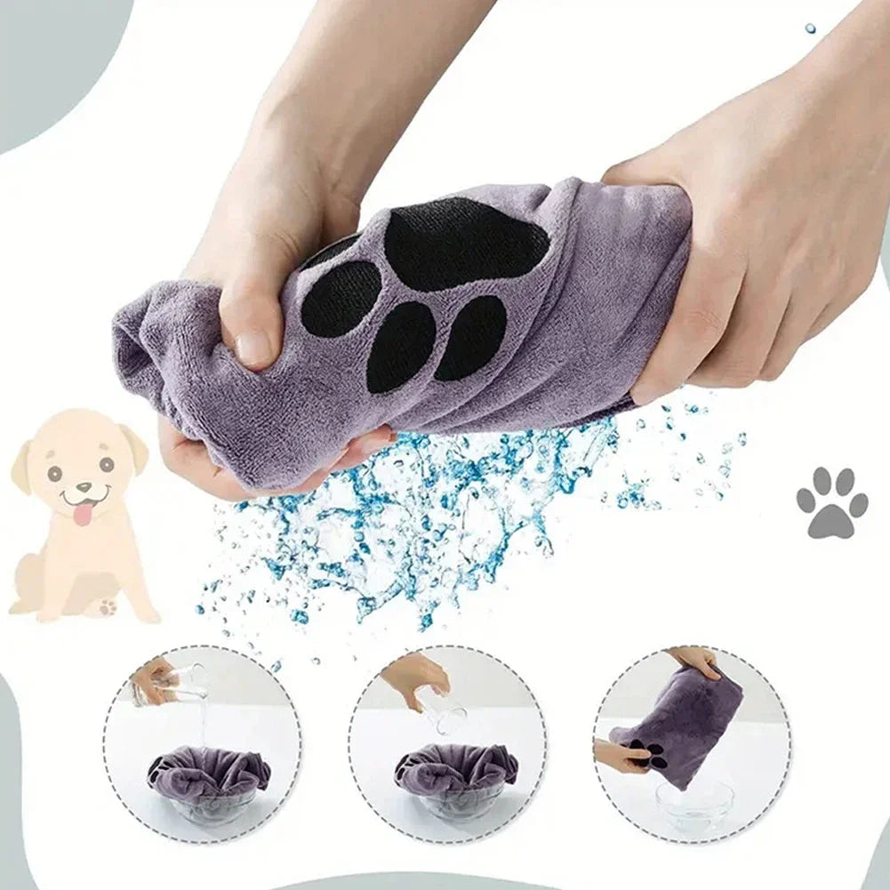 50*100cm Microfiber Pet Bath Towel Embroidered Super Soft Absorbent Cat for Dogs Grooming Supplies