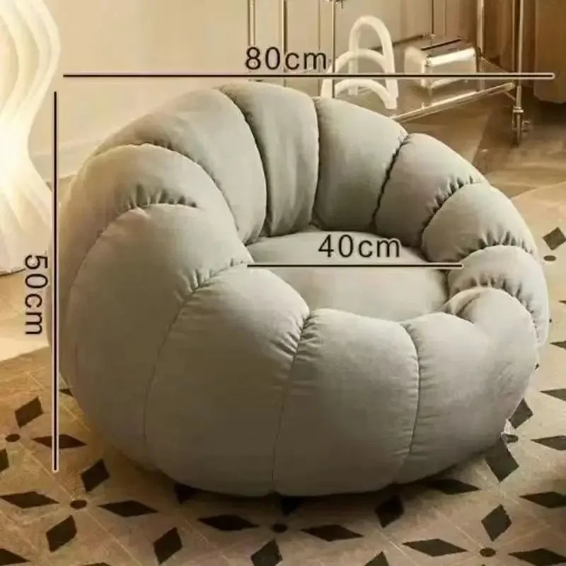Lazy Sofa Reclining and Sleeping Cream Wind Pumpkin Pedal Bean Bag Tatami Single Small Sofa Lazy Nest Chair