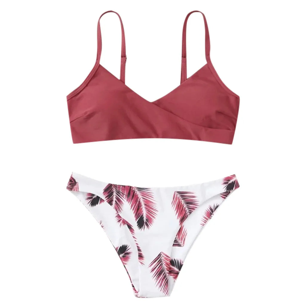 Ensemble Tankini Bikini Deux Pièces pour Femme Maillot de Bain Floral Été Plage Maillots de Bain Tenue de Fête en Bord de Mer