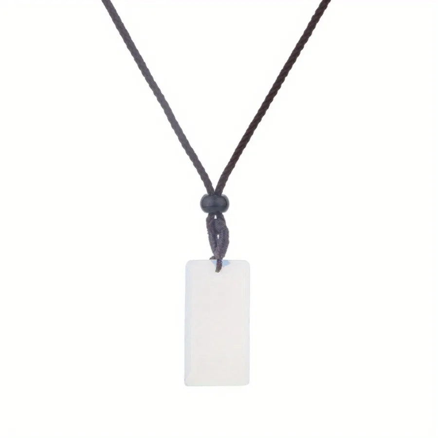 Natrual crystal stone gemstone agate hand-made Rectangular adjustable pendant necklace for women and men Stone Pendant Necklace