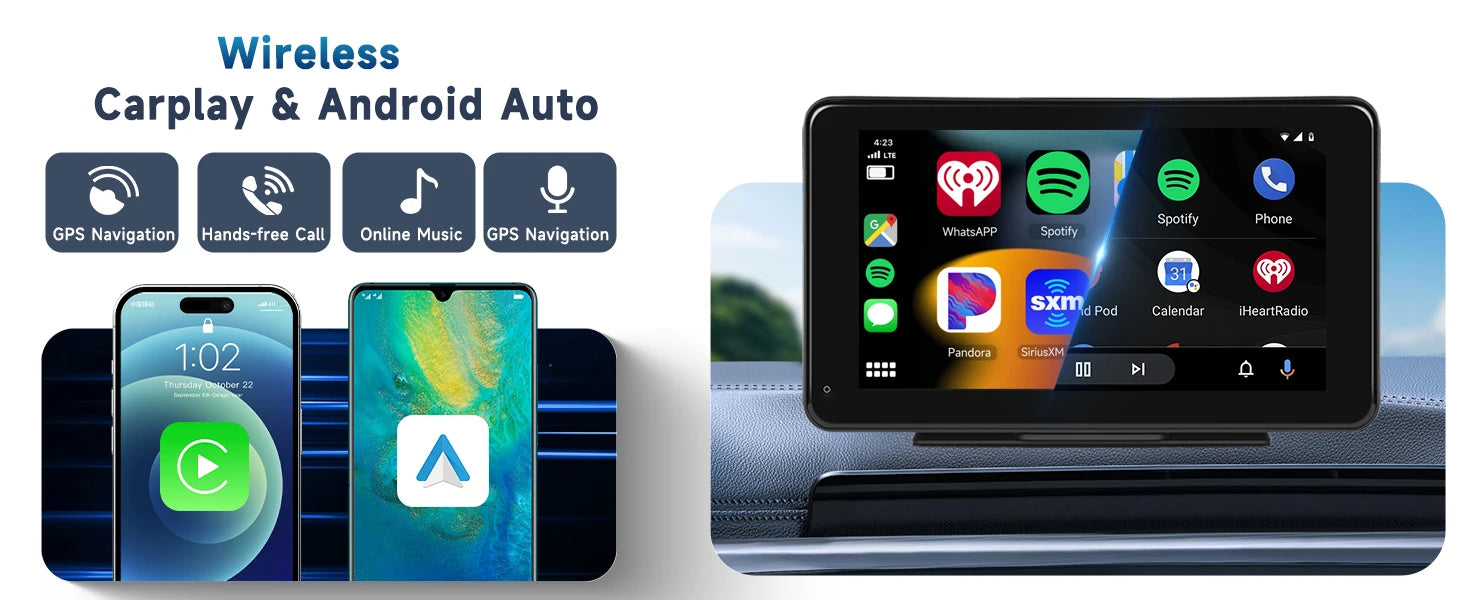 Universal Portable IPS 7inches android auto Apple CarPlay Car Radio Video Mp5 Wireless Carplay Screen for IOS Android