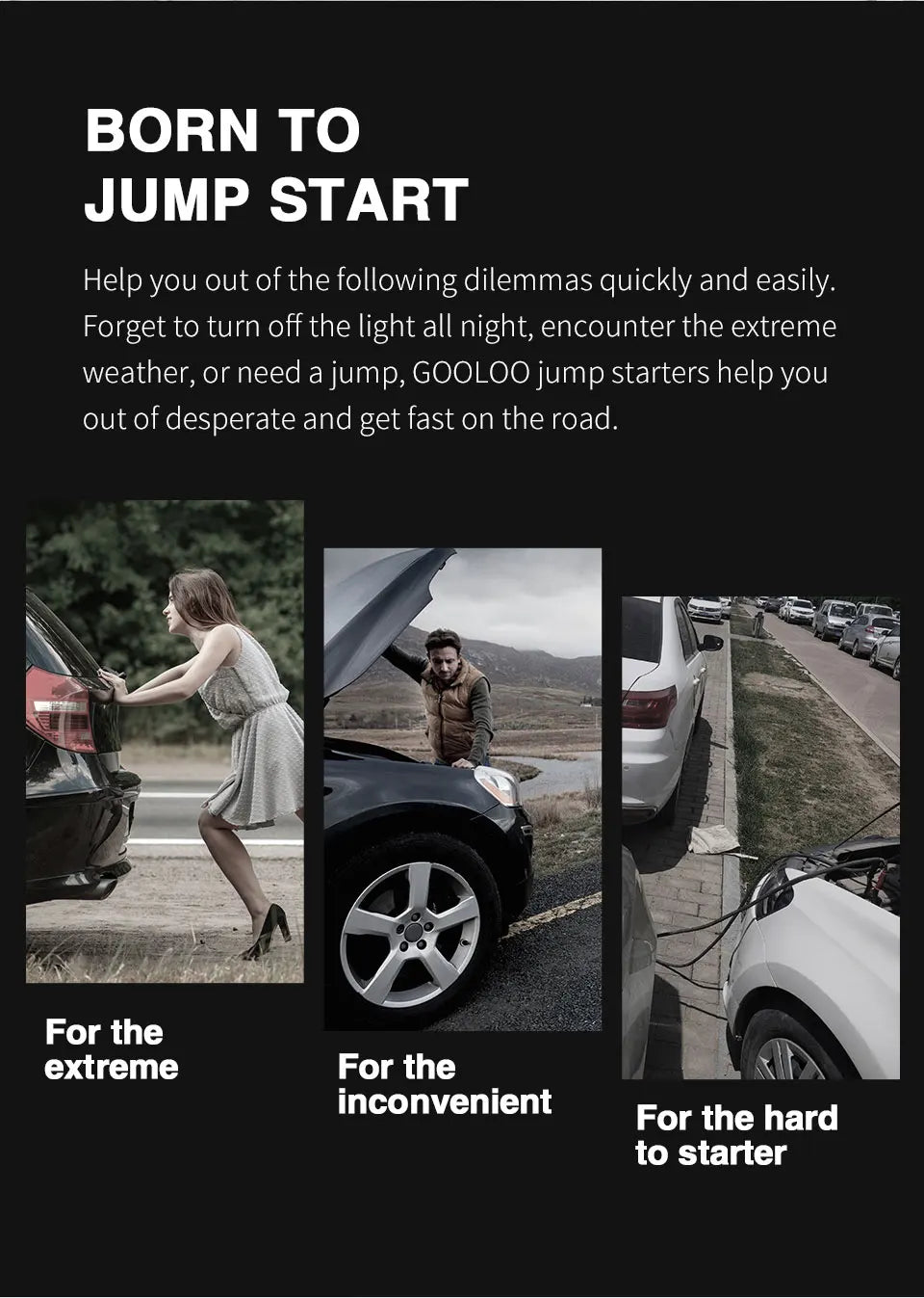 GOOLOO 20000mAh Car Jump Starter 12V Car Battery 4000A Peak Current Portable Charger Portable Power Bank for Emergency Device