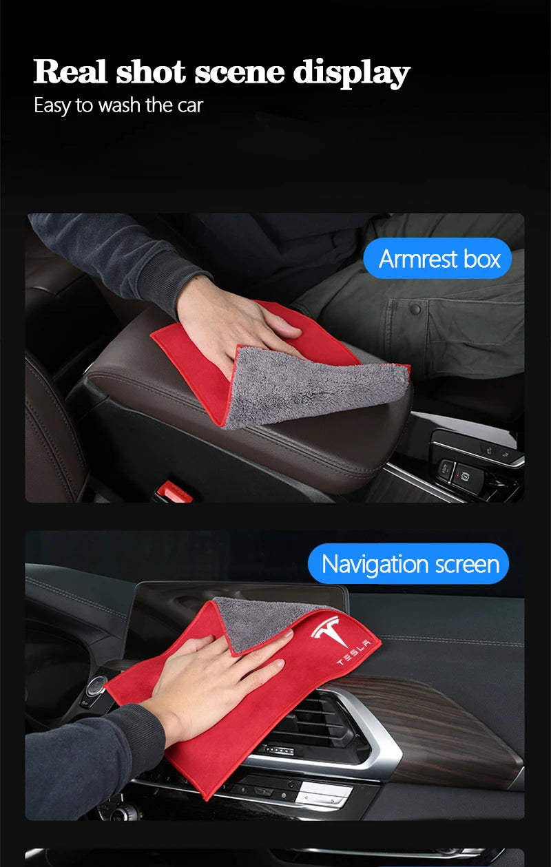 Microfiber Towel Car Cleaning Care Accessories for Tesla  Model 3 Highland 2023 Model S Model X Model Y